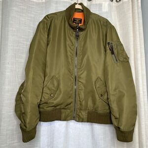Ralph Lauren Polo Jeans Military Surplus Bomber Jacket Pilot Army Green‎ MEDIUM
